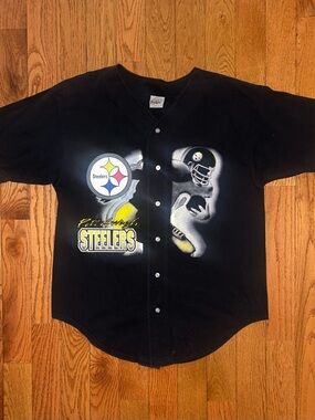 Pittsburgh Steelers 1996 Badger Vintage Baseball Jersey Size XL